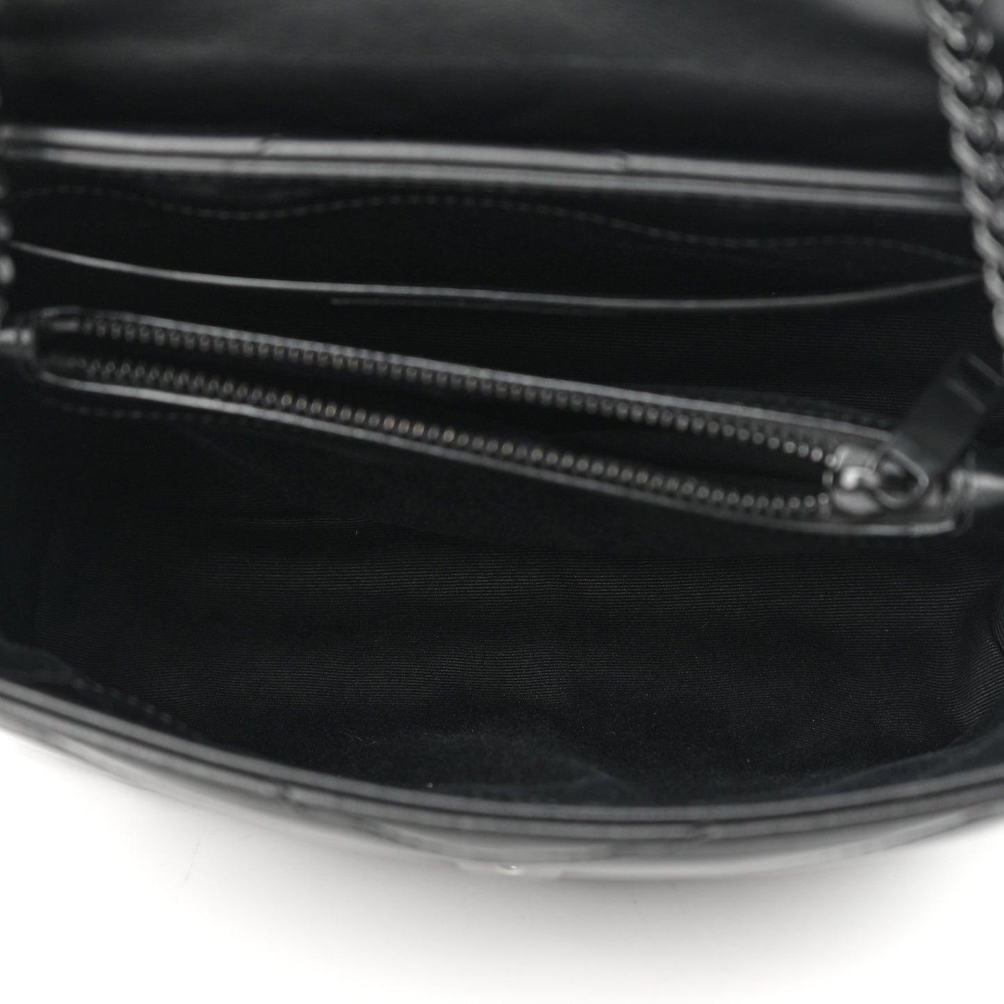 Calfskin Y Quilted Monogram Monochrome Small Loulou Chain Satchel Black