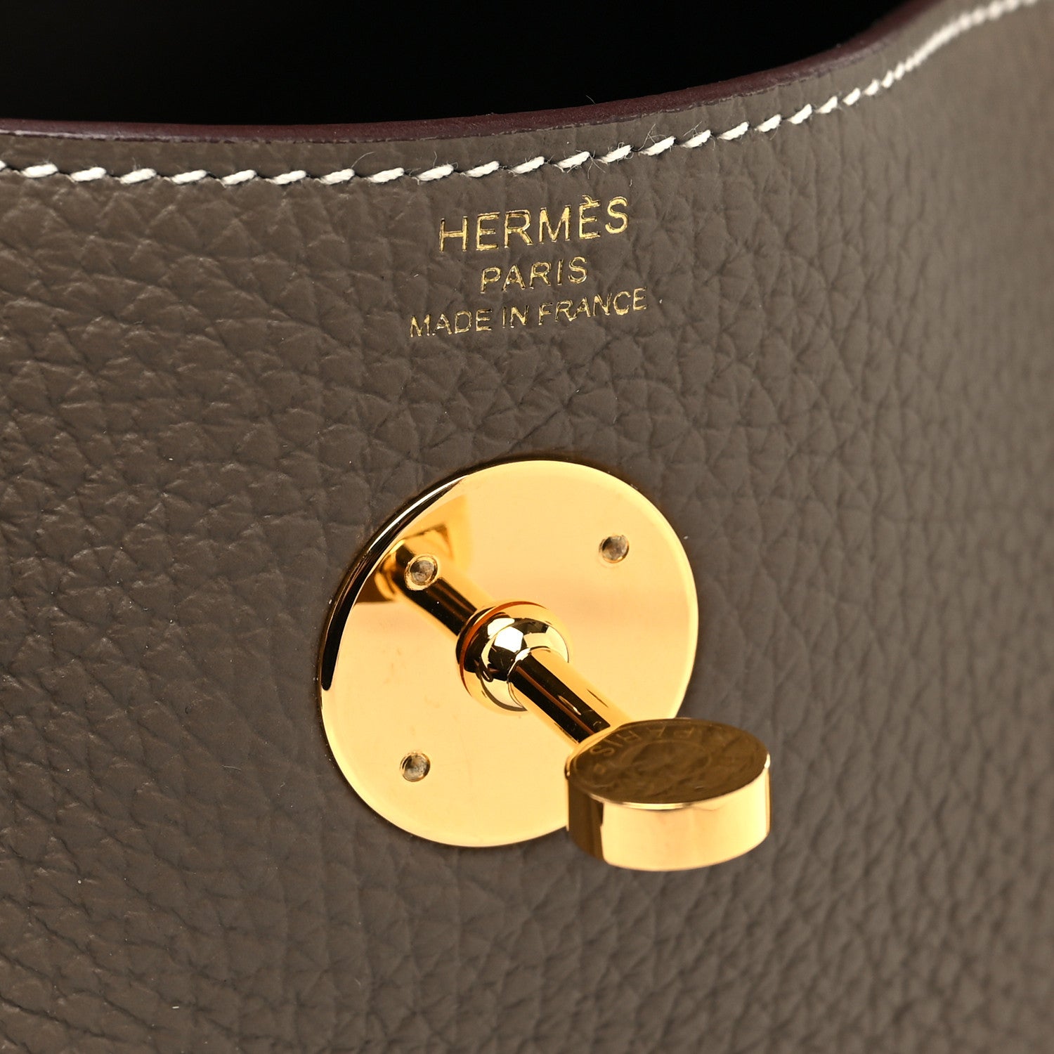 Hermes Taurillon Clemence Lindy 26 Etoupe 6 of 13