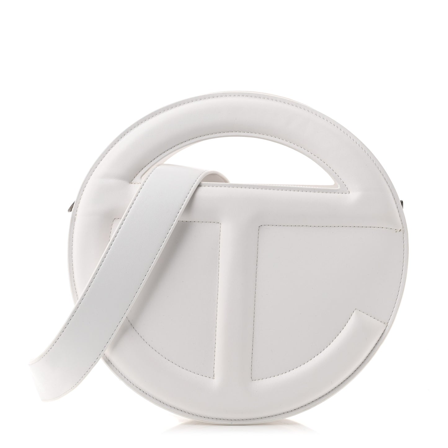 Vegan Leather Major Circle Bag White