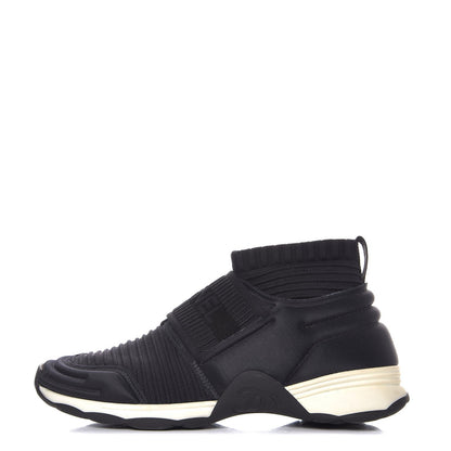 Chanel Stretch Fabric CC Sneakers 36 Black 1 of 8