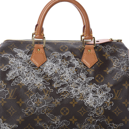 Louis Vuitton Monogram Dentelle Speedy 30 Silver 6 of 8