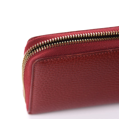 Gucci Dollar Calfskin GG Marmont Zip Around Wallet Hibiscus Red 9 of 12