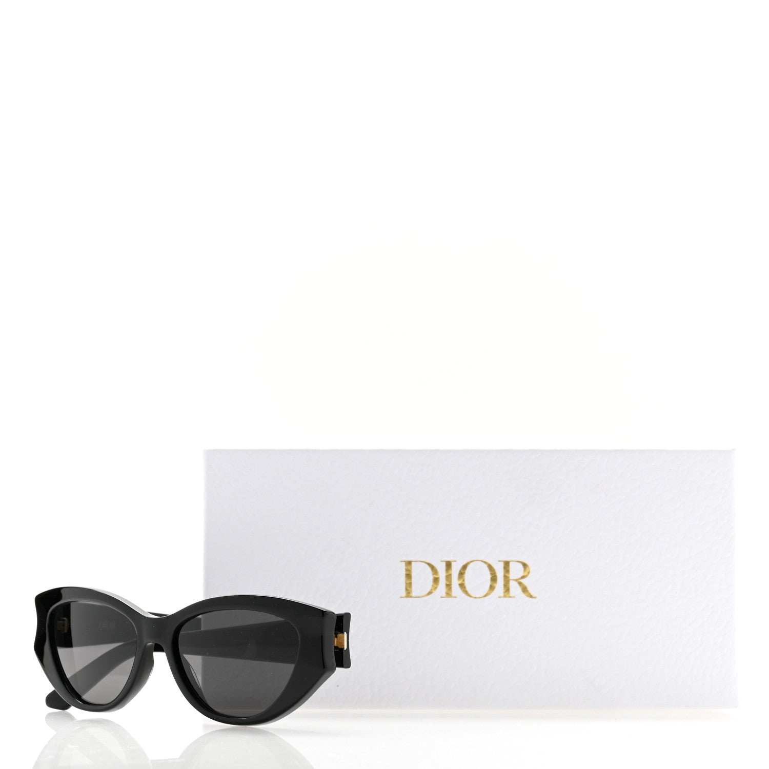 Christian Dior Acetate DiorGlow B11 Cat Eye Sunglasses Black