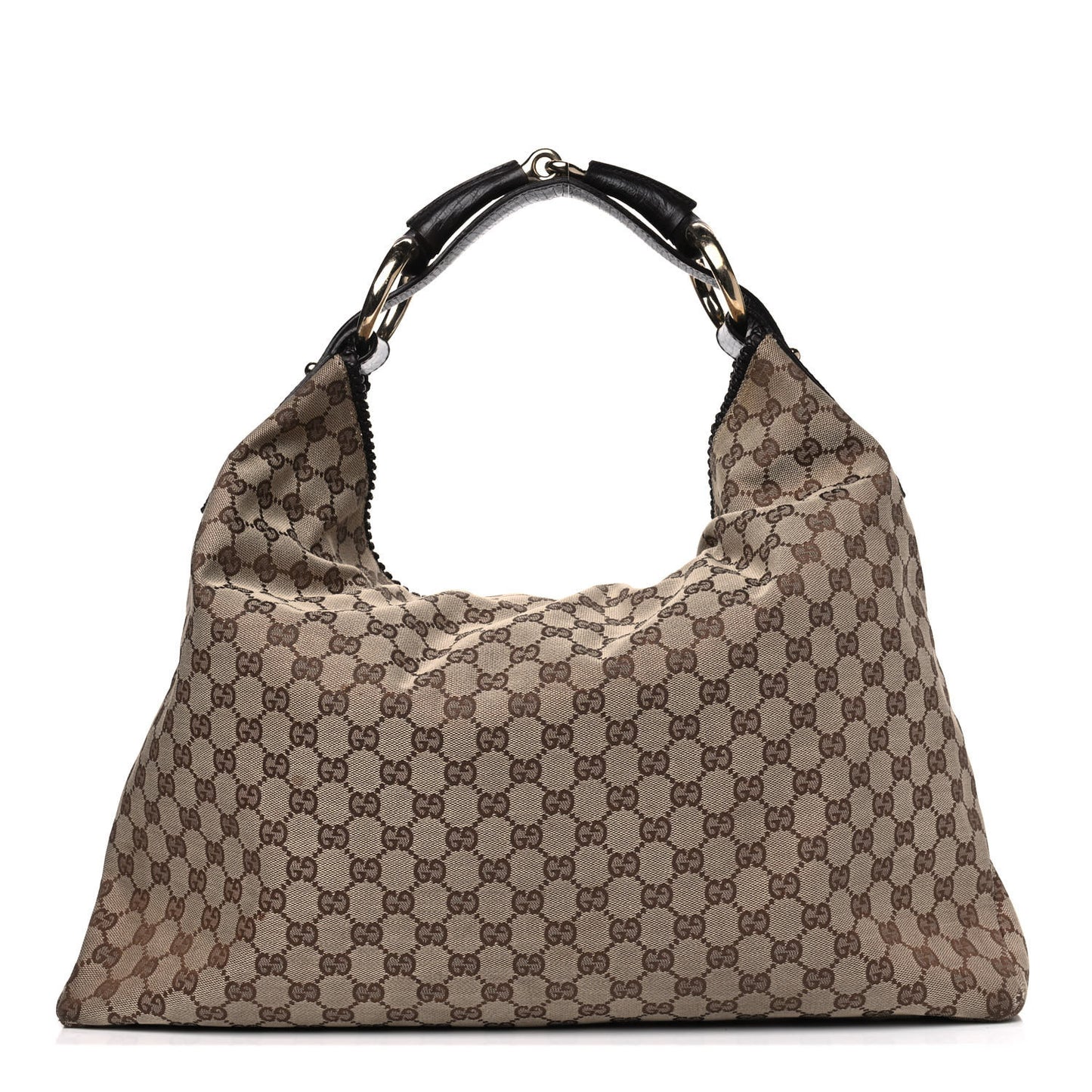 Monogram Large Horsebit Chain Hobo Dark Brown