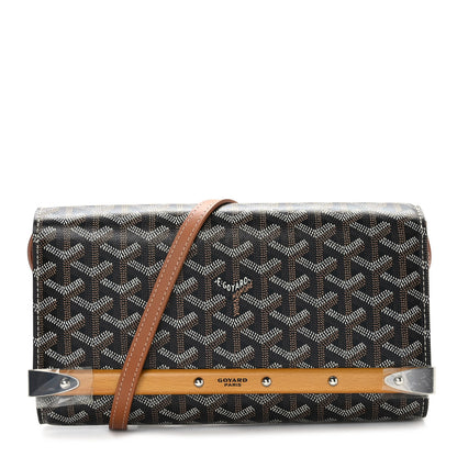 Goyard Goyardine Monte Carlo Bois Clutch With Strap Black Gold 1 of 8
