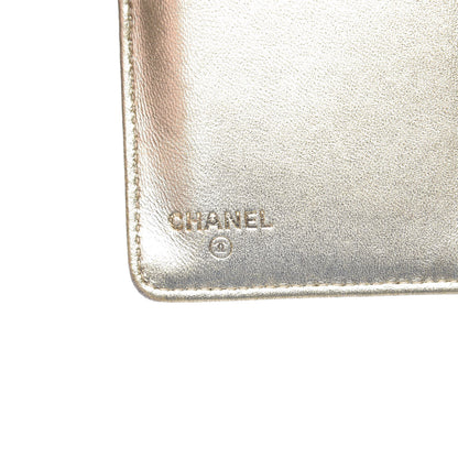 Chanel Metallic Patent Calfskin Quilted Lucky Symbols Yen Wallet Gold 6 of 16