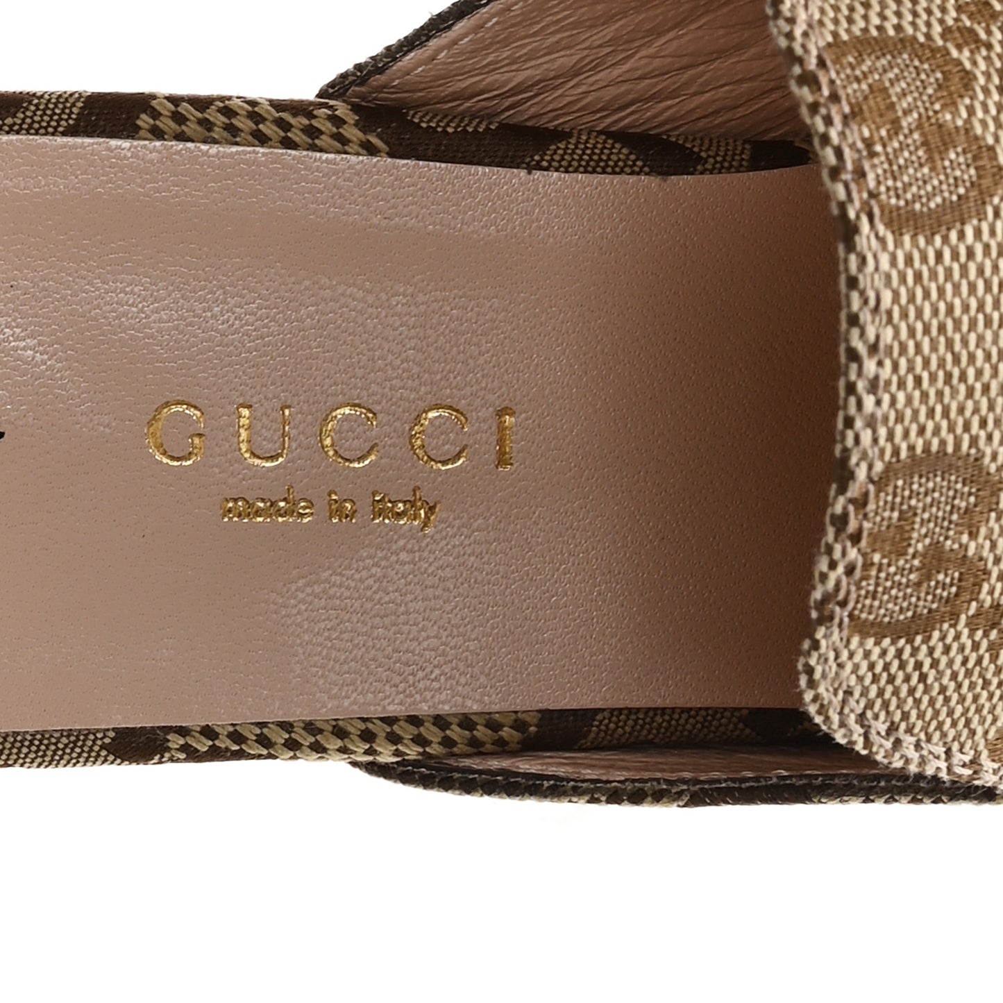Monogram Jumbo GG Malaga Kid Womens Princetown Slippers 37 Camel Ebony New Acero Beige
