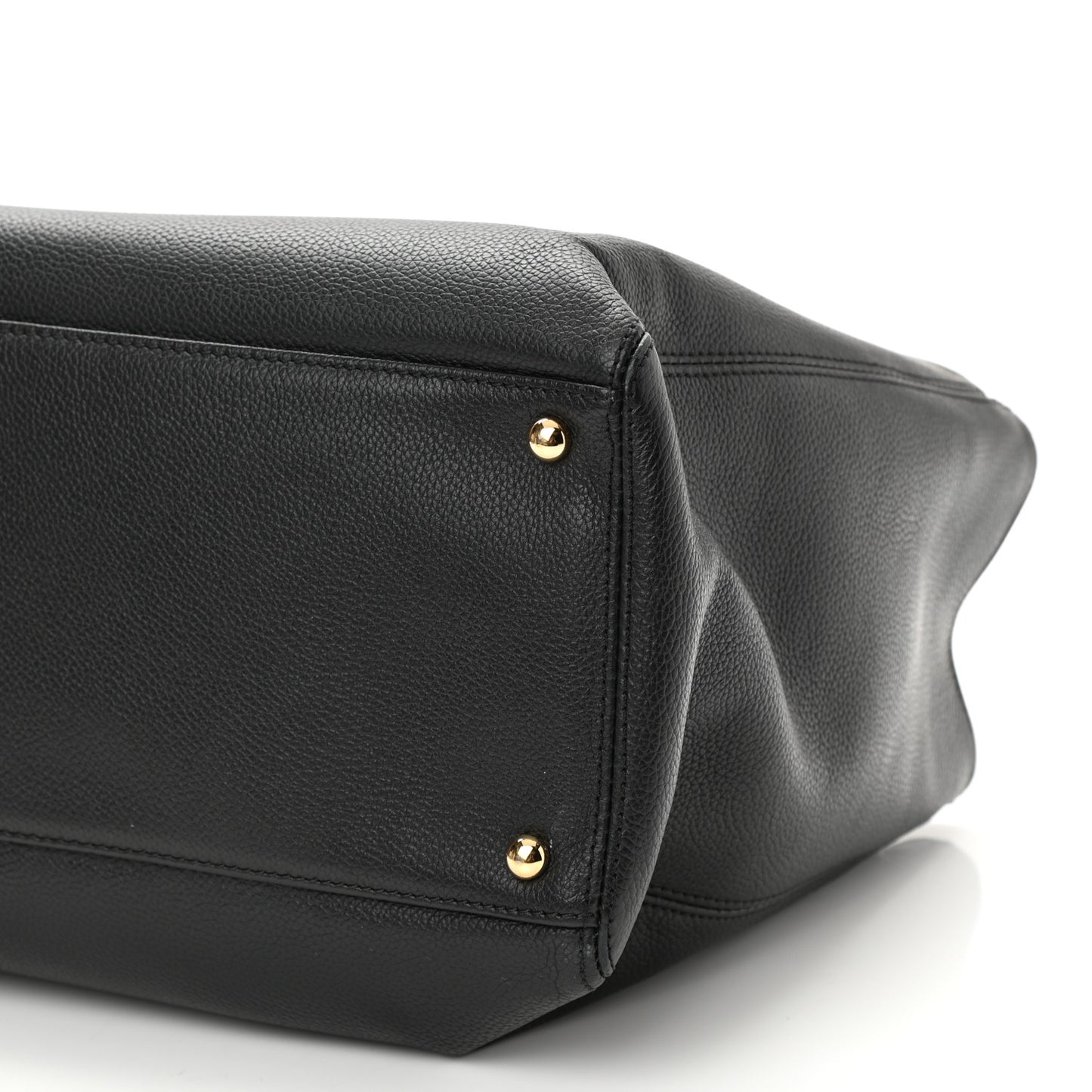 Calfskin Cerf Executive Shopper Tote Black