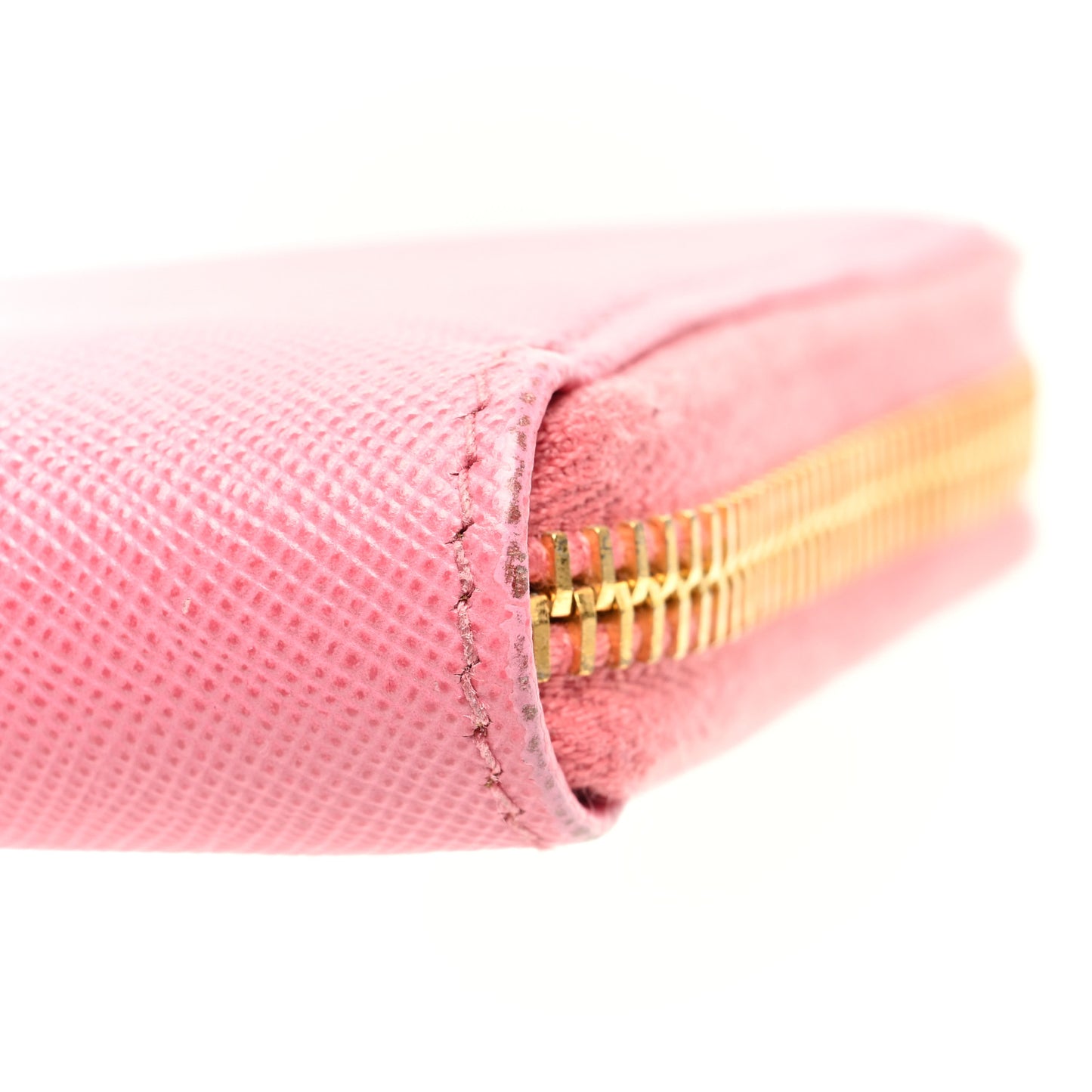 Saffiano Metal Zip Around Wallet Begonia