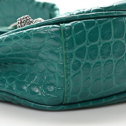 Balenciaga Extra Supple Calfskin Crystal Crocodile Embossed Le Cagole Shoulder Bag XS Jade 10 of 11