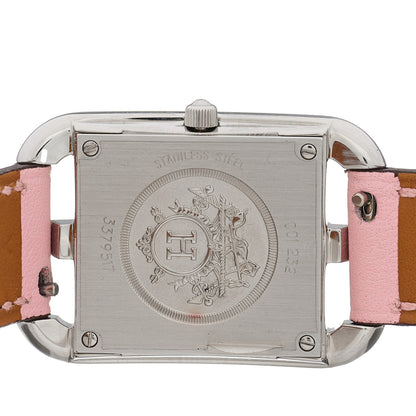 Hermes Stainless Steel Swift Diamond Bezel Mother of Pearl 23mm Cape Cod Double Tour Quartz Watch Rose Sakura 4 of 5