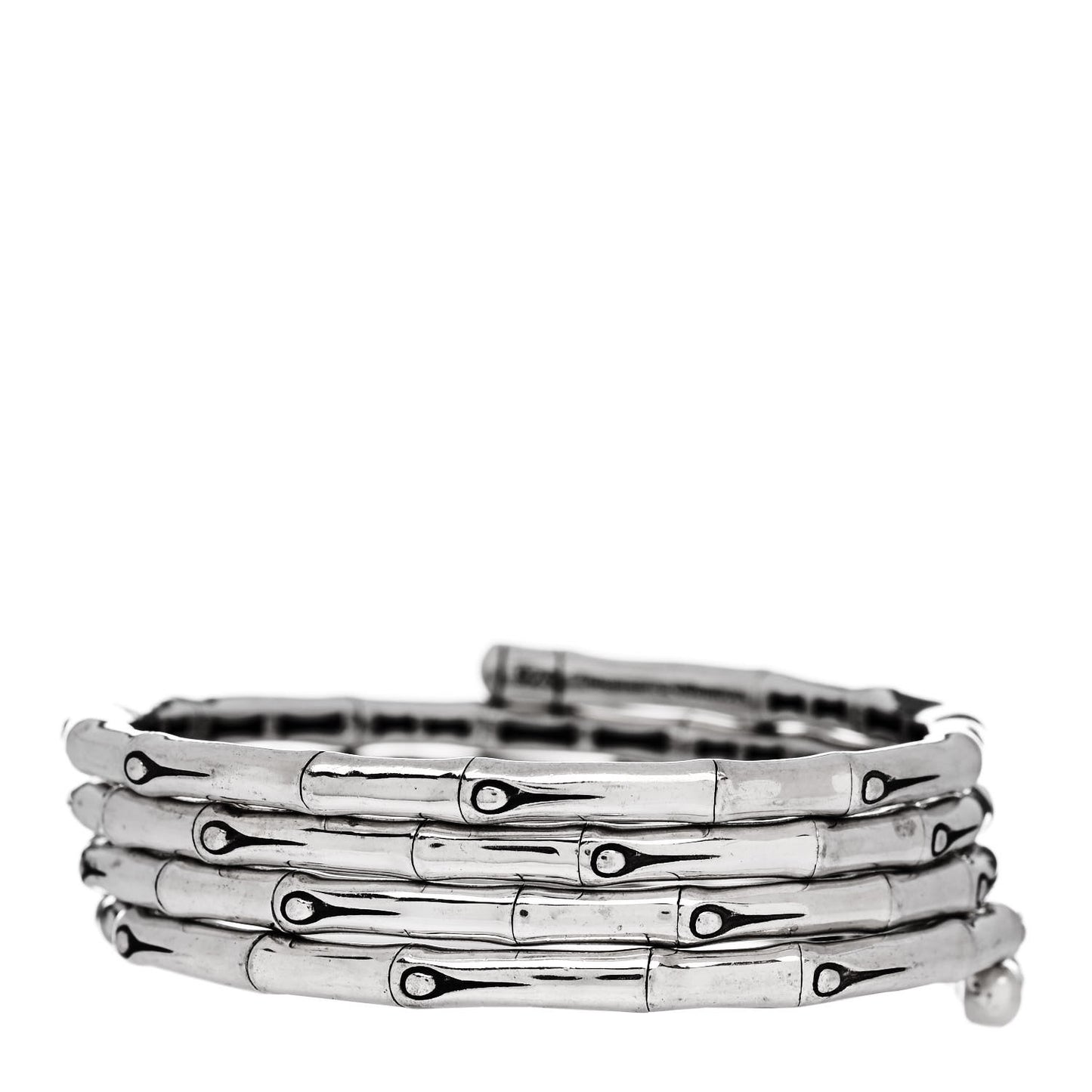 Sterling Silver Bamboo Coil Bangle Bracelet