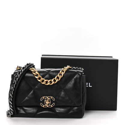 Chanel Goatskin Quilted Medium Chanel 19 Flap Black 11 of 11