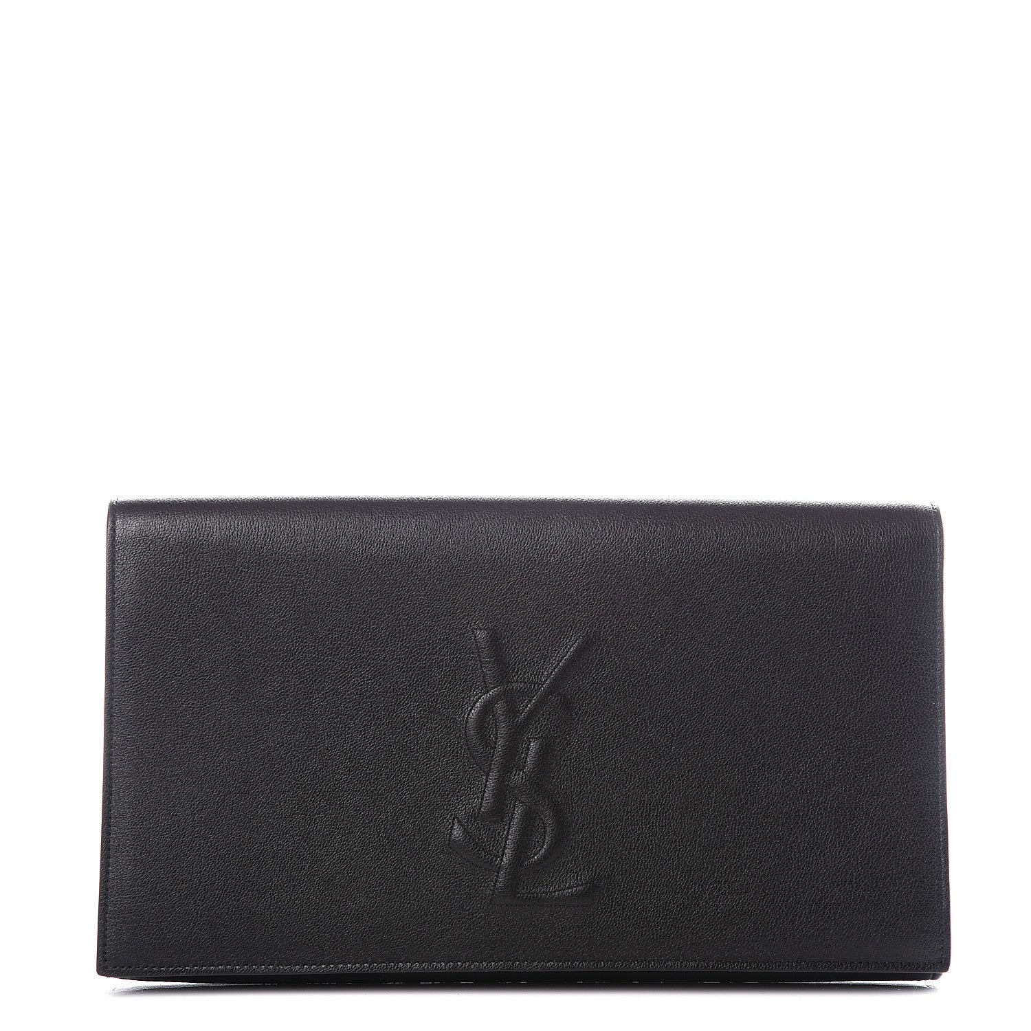 Saint Laurent Calfskin Monogram Large Belle De Jour Clutch Black 1 of 9