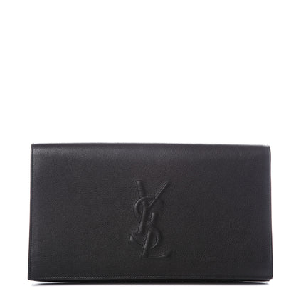 Saint Laurent Calfskin Monogram Large Belle De Jour Clutch Black 1 of 9