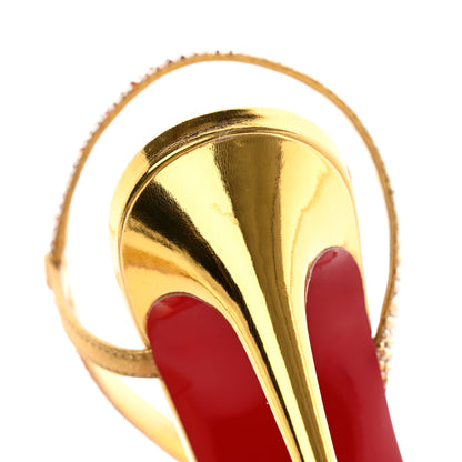 Christian Louboutin Crystal Strass Rosalie 100 Sandals 37 Cry Aurum Gold 16 of 19