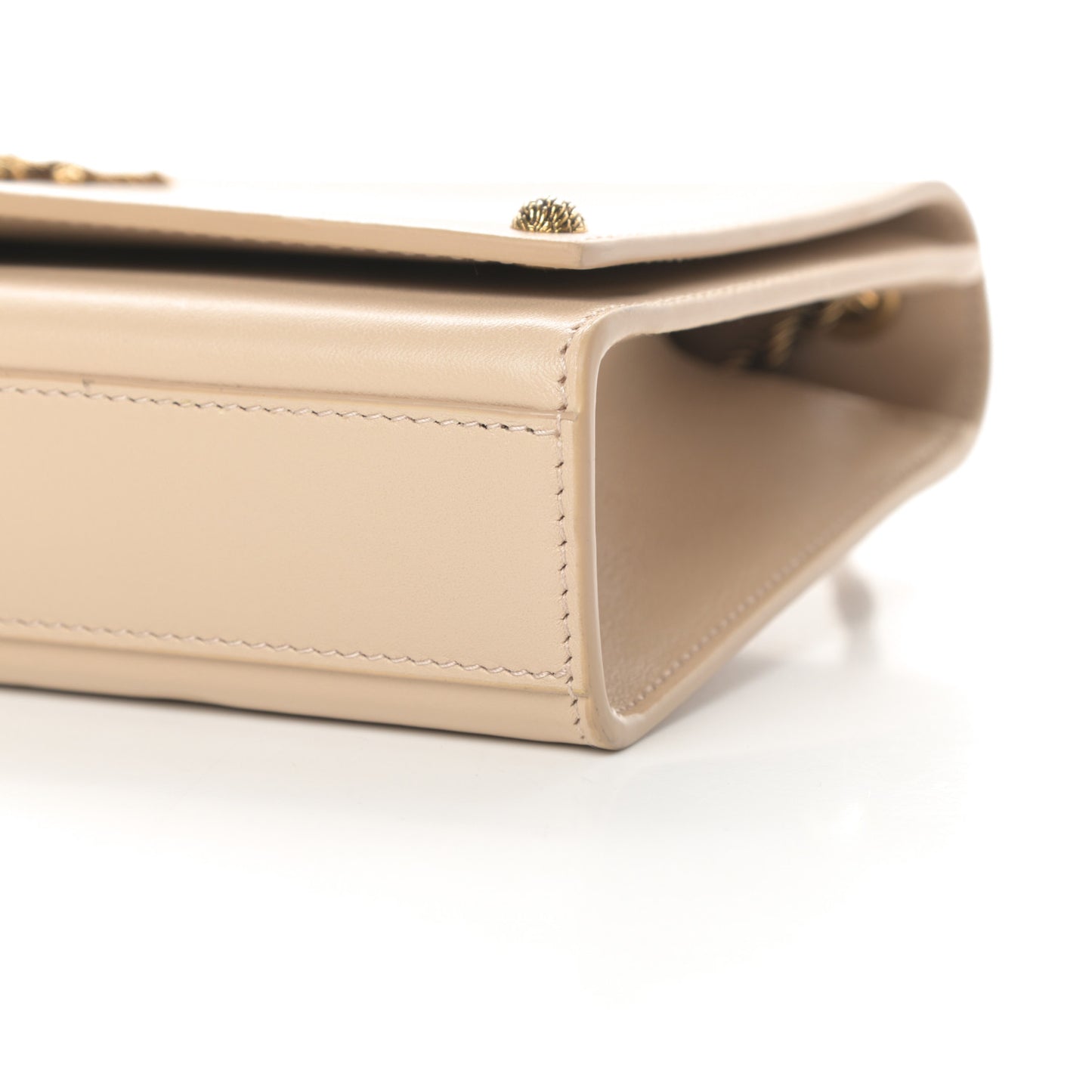 Smooth Calfskin Medium Braided Monogram Kate Satchel Nude Powder