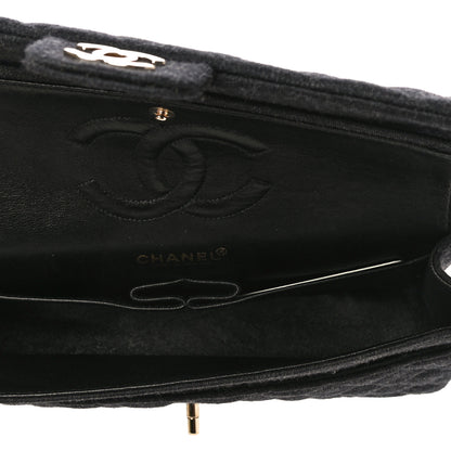 Chanel Jersey Quilted Medium Bijoux Chain Double Flap Gray 5 of 10