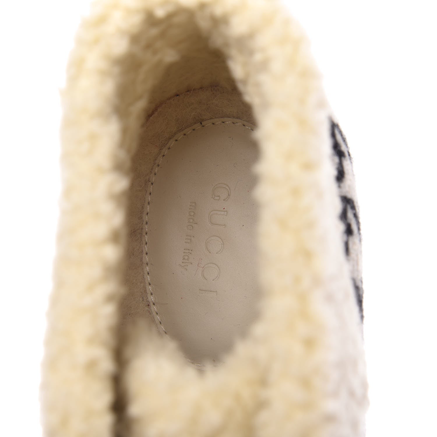 Gucci Optical Tweed Faux Shearling Houndstooth Victor Lace Up Ankle Boots 41 White Black 7 of 8