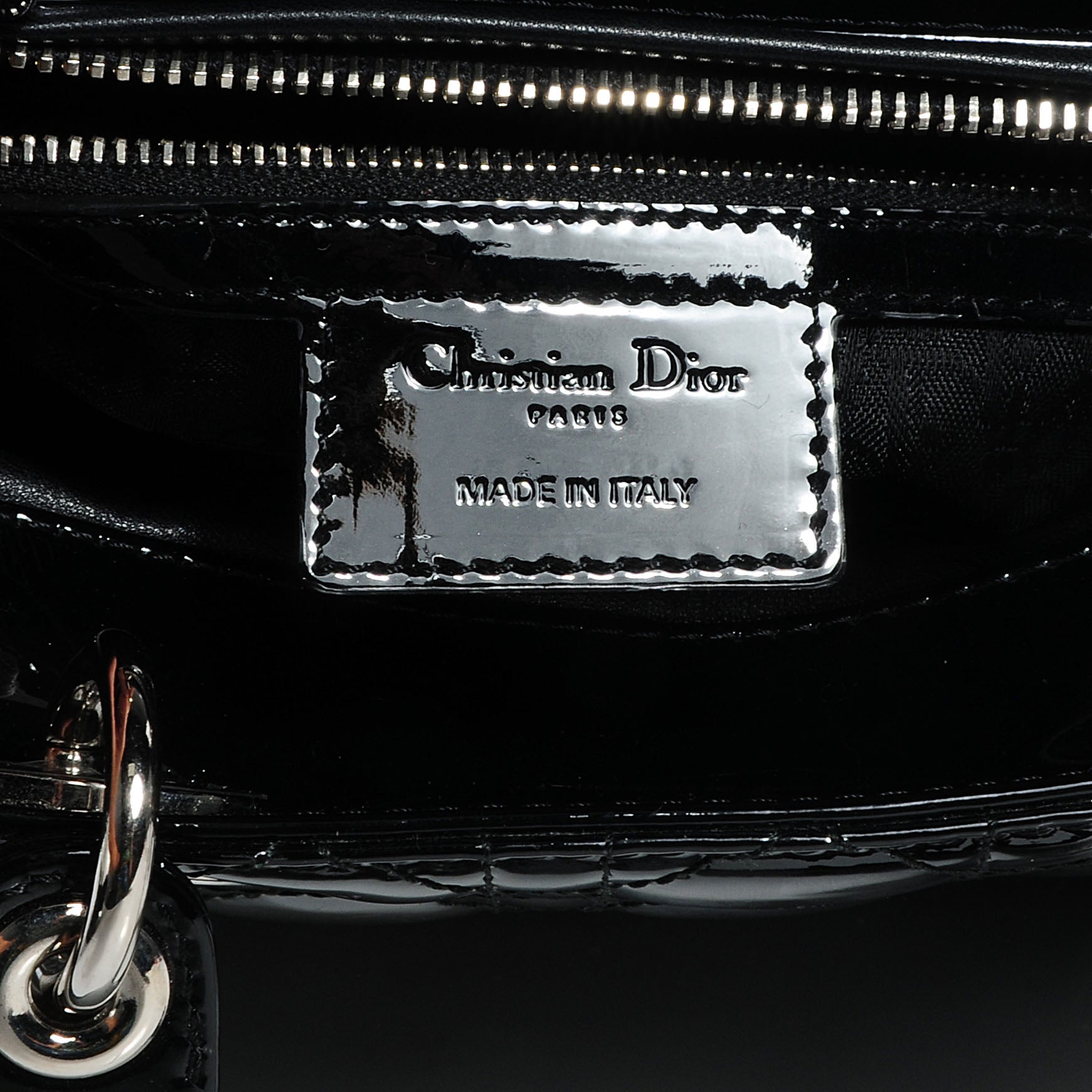Christian Dior Patent Cannage Large Lady Dior Black 6 of 7