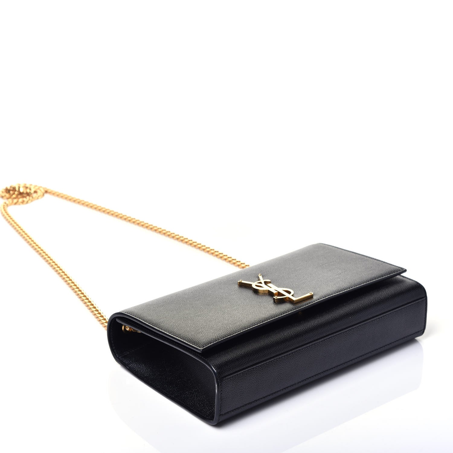 Saint Laurent Grain De Poudre Medium Classic Monogram Kate Satchel Black 4 of 9