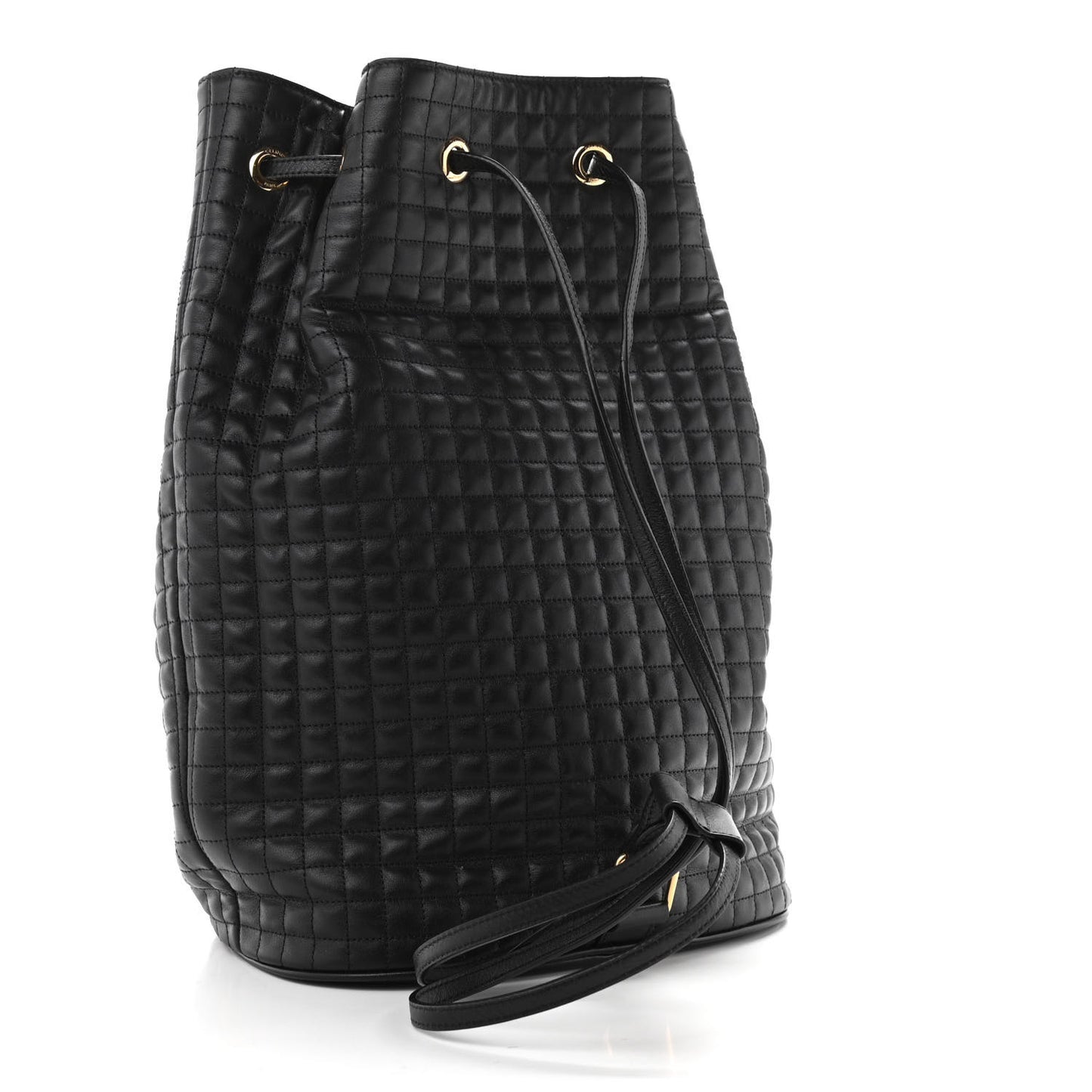 Calfskin Quilted Medium C Backpack Black