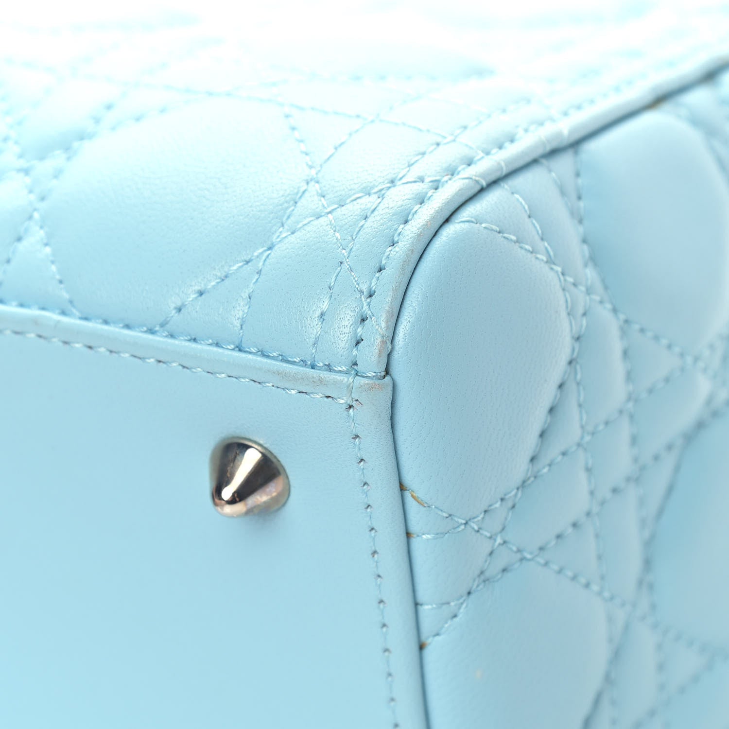 Christian Dior Lambskin Cannage Medium Lady Dior Light Blue 11 of 14