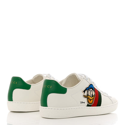 Gucci X DISNEY Calfskin Miro Soft Web Donald Duck Womens Ace Sneakers 35.5 White New Shamarock 4 of 9