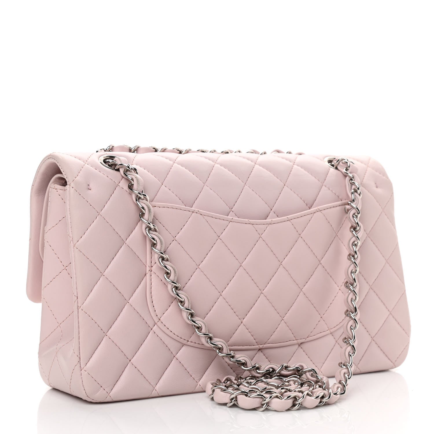 Chanel Lambskin Quilted Medium Double Flap Light Pink 2 of 10