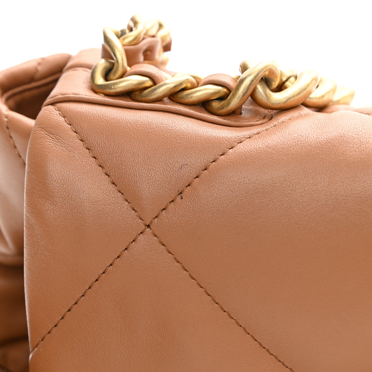 Chanel Lambskin Quilted Large Chanel 19 Flap Brown 10 of 10