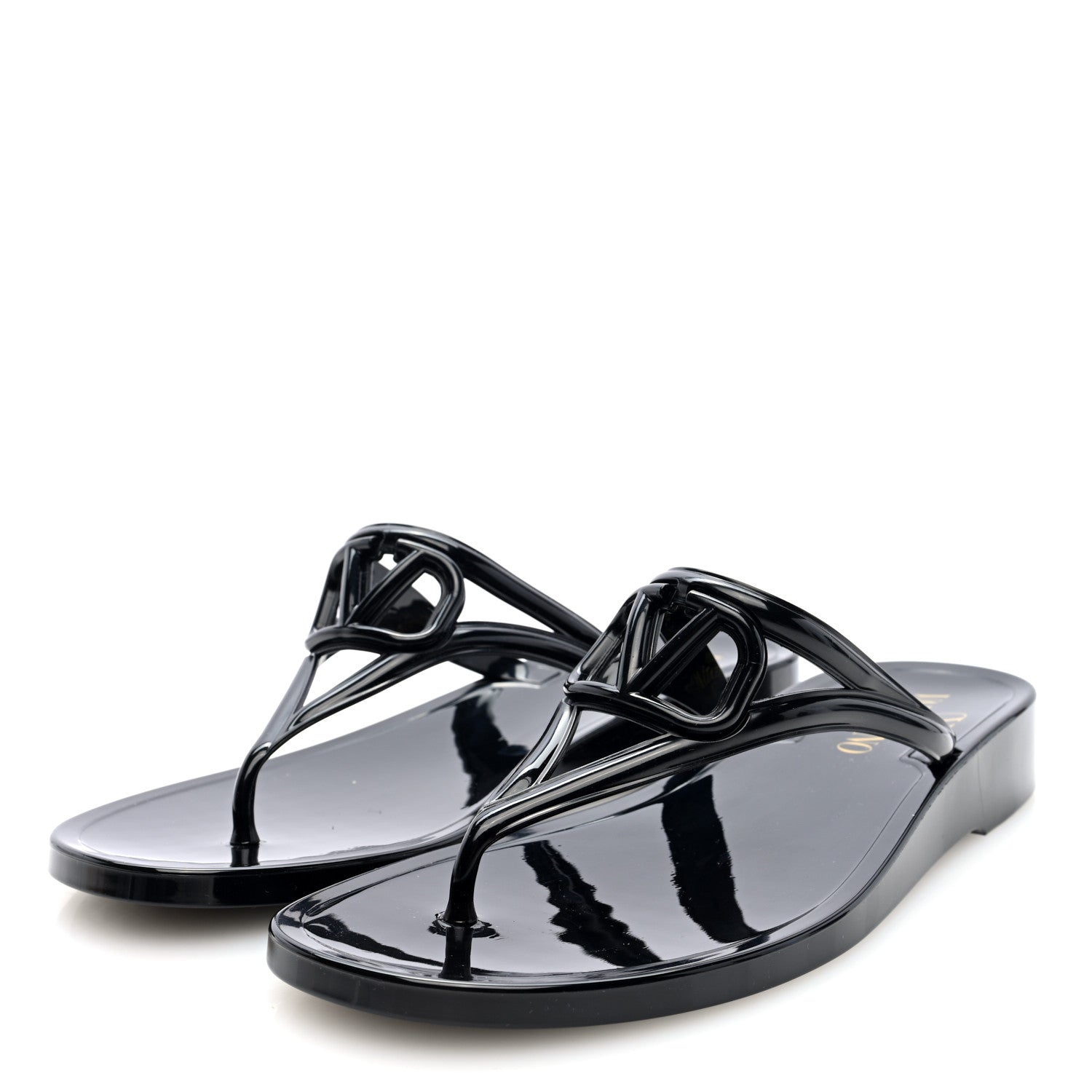 Valentino Garavani PVC Vlogo PM Thong Sandals 40 Black 2 of 9