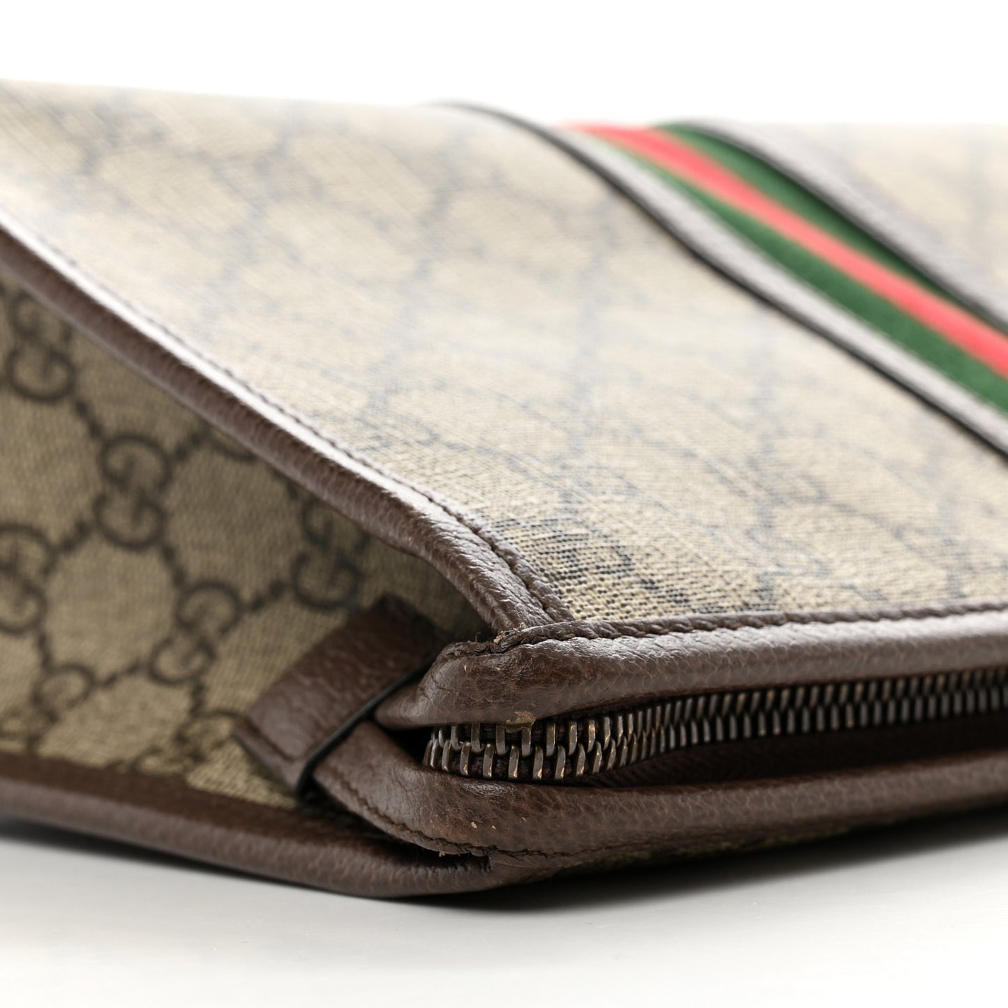 GG Supreme Monogram Web Ophidia GG Toiletry Case Beige New Acero