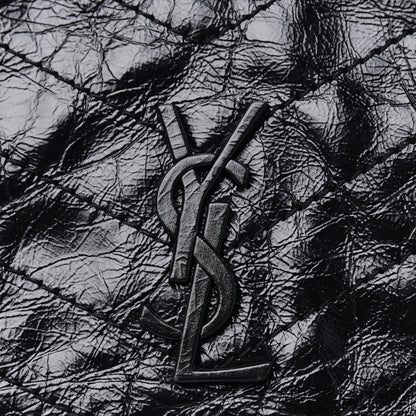 Saint Laurent Crinkled Calfskin Matelasse Monogram Medium Niki Chain Satchel Black 11 of 11