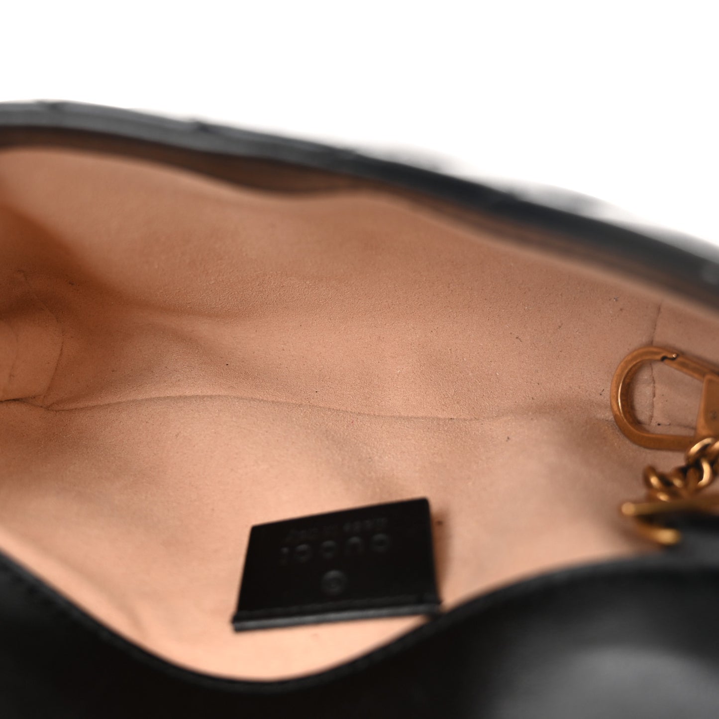 Calfskin Matelasse Super Mini GG Marmont Shoulder Bag Black