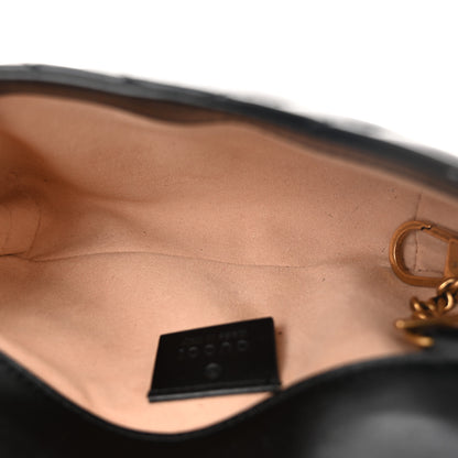 Gucci Calfskin Matelasse Super Mini GG Marmont Shoulder Bag Black 5 of 10