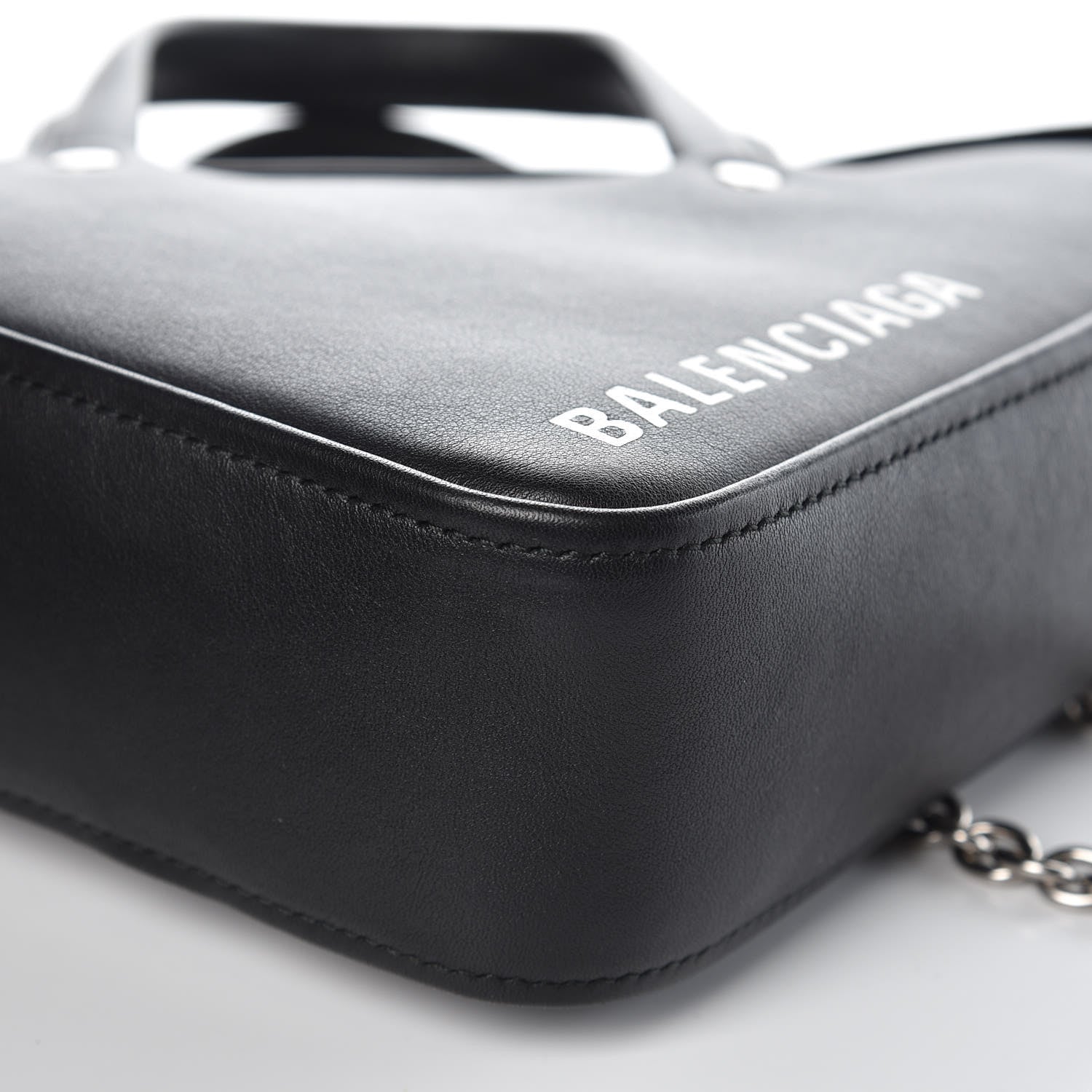 Balenciaga Calfskin XS Triangle Chain Duffle Black 9 of 11