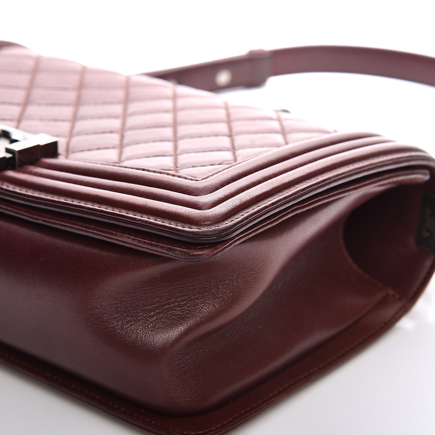 Chanel Calfskin Quilted Medium Boy Flap Burgundy 12 of 14