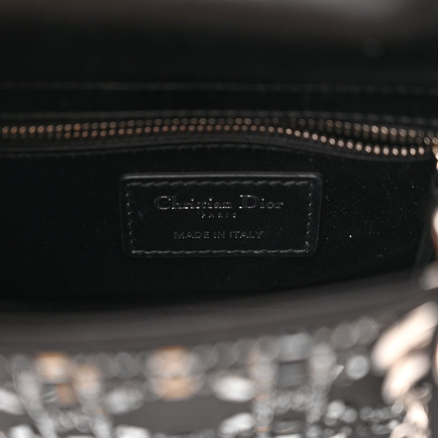 Christian Dior Satin Crystal Cannage Mini Lady Dior Black 6 of 10