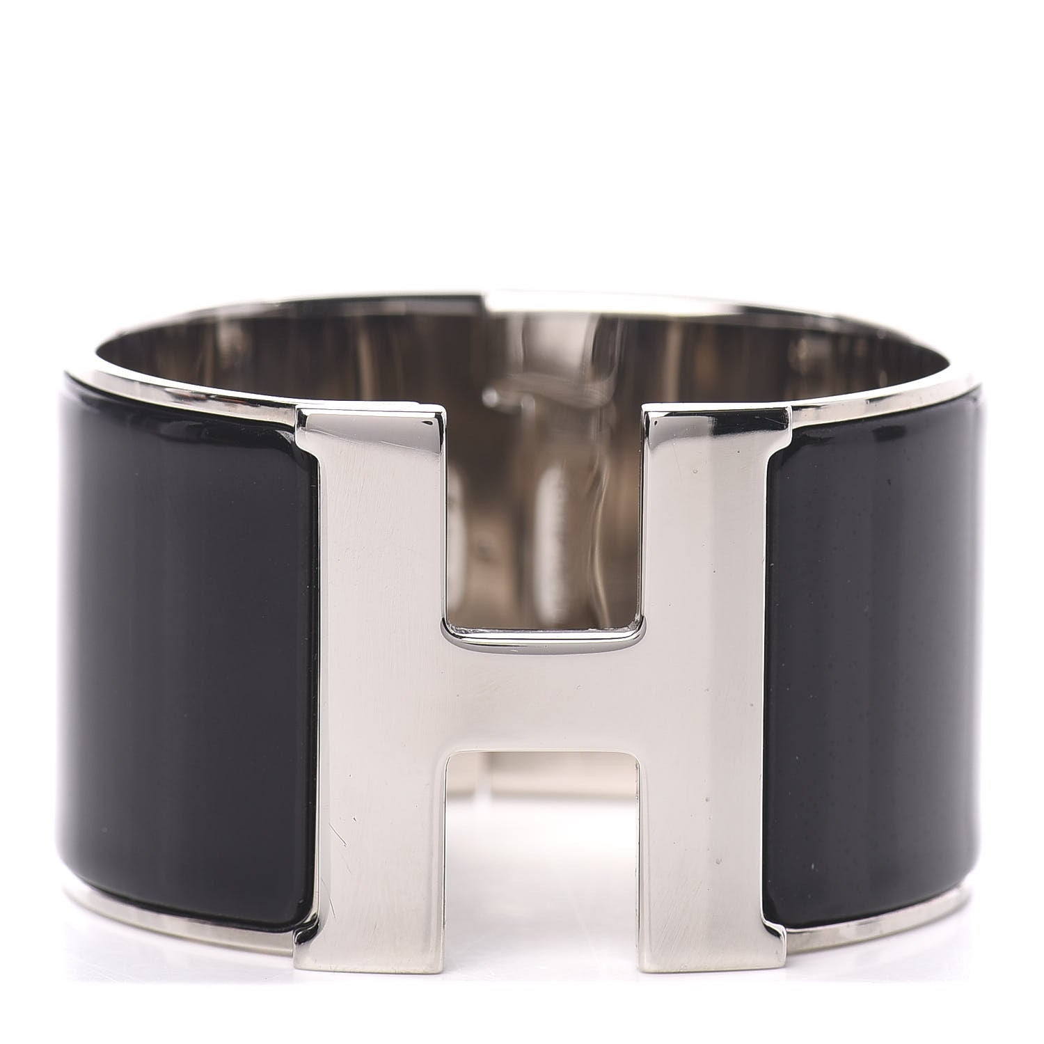 Hermes Enamel Extra Wide Clic Clac H Bracelet PM Black 1 of 6