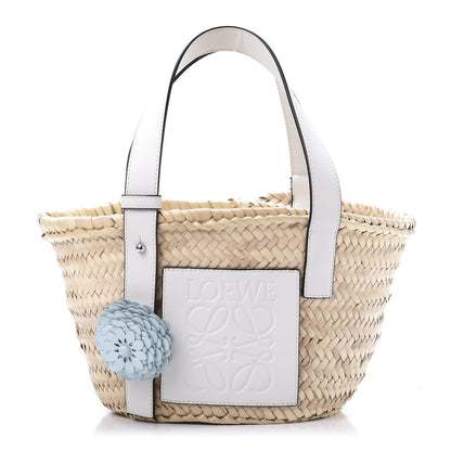 Loewe Raffia Small Basket Tote Bag Natural White 1 of 11