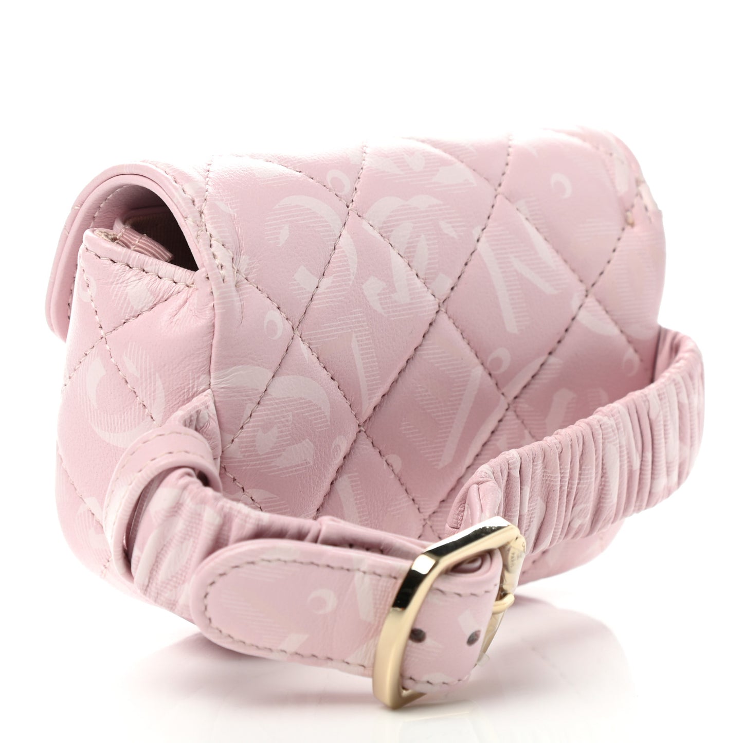Lambskin Quilted CC All Over Arm Coin Purse Pink