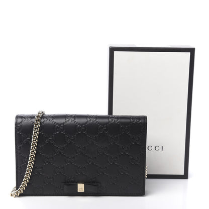 Gucci Guccissima Signature Bowy Chain Wallet Black 16 of 16