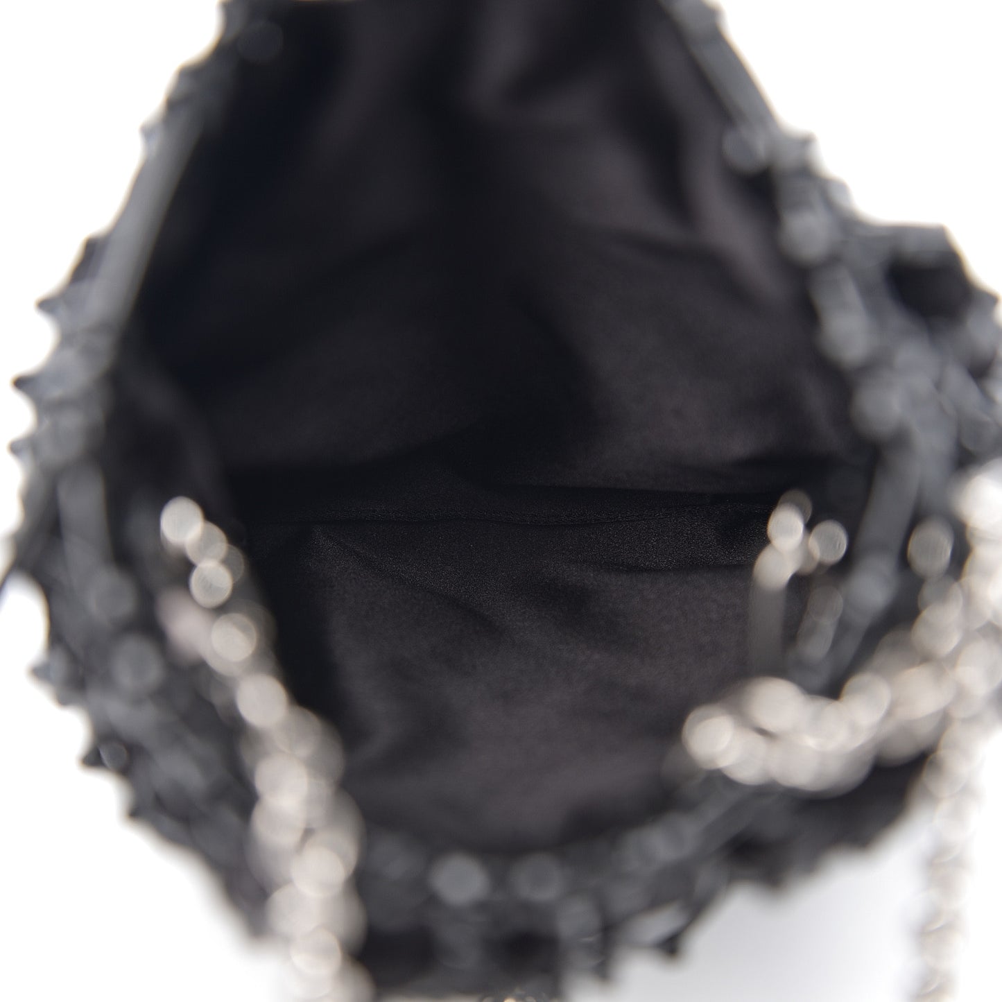 Satin Net Chain Bag Black
