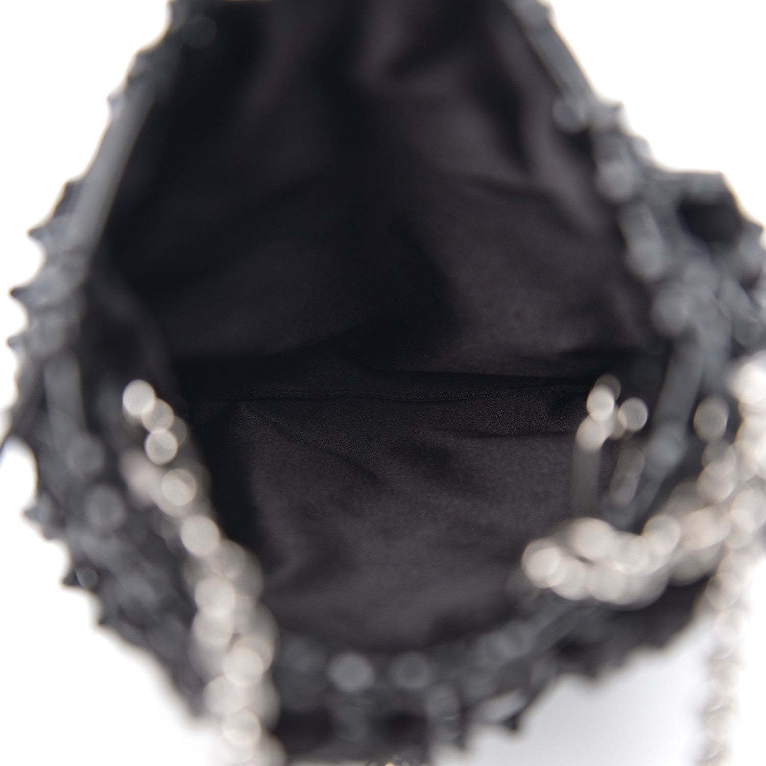 Prada Satin Net Chain Bag Black 4 of 8