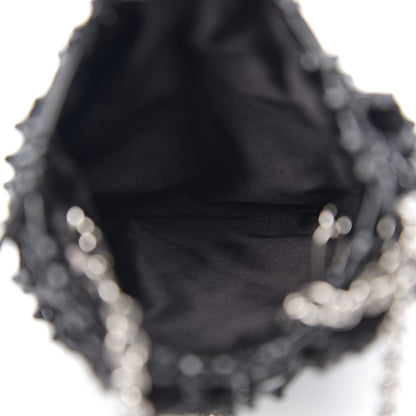 Prada Satin Net Chain Bag Black 4 of 8