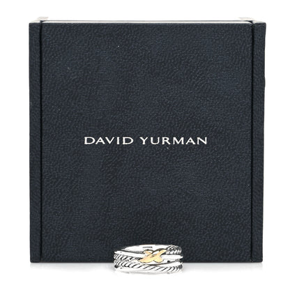 David Yurman Sterling Silver 18K Yellow Gold 6mm X Crossover Ring 49 4.75 5 of 5