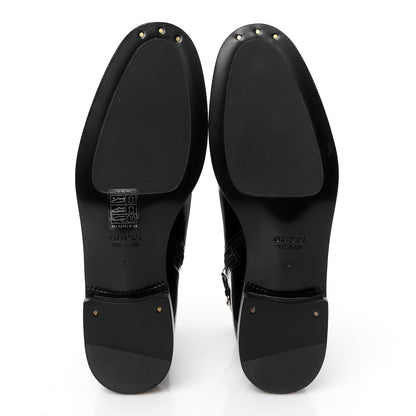 Gucci Brushed Calfskin Michelangelo Slim Horsebit Ankle Boots 36 Black 6 of 10