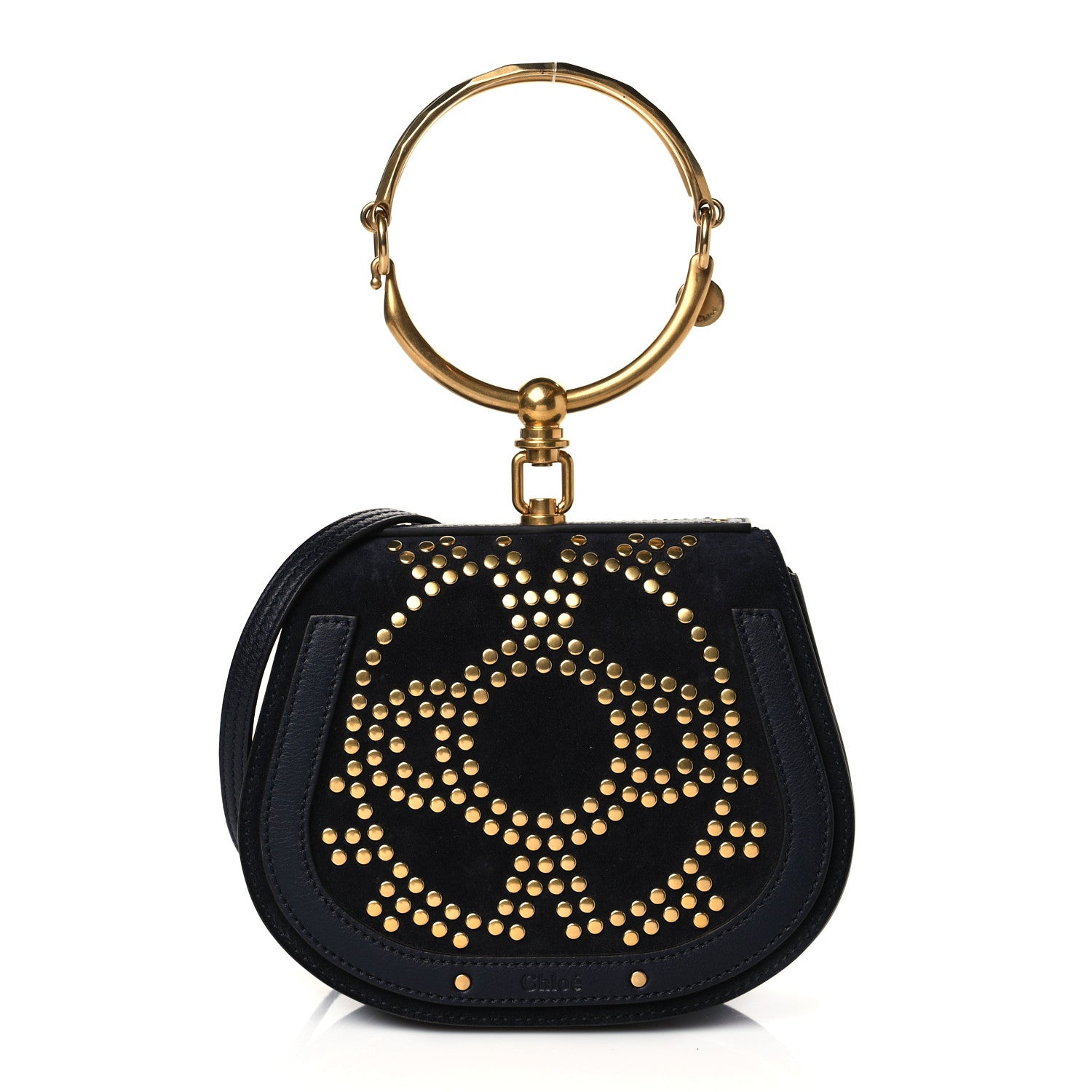 Chloe Calfskin Suede Small Constellation Studs Nile Bracelet Bag Full Blue 1 of 11
