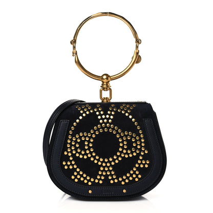 Chloe Calfskin Suede Small Constellation Studs Nile Bracelet Bag Full Blue 1 of 11