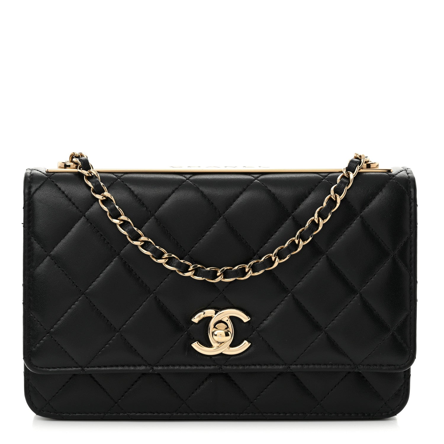 Chanel Lambskin Quilted Trendy CC Wallet On Chain WOC Black 1 of 14